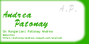 andrea patonay business card